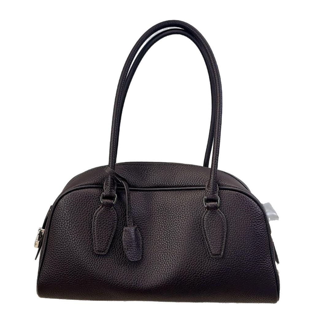 Old money wind India bowling bag long handle underarm bag first layer cowhide leather shoulder bag women