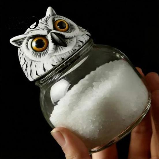 Contenant de stockage pour sachets de thé Pot à épices Pots en verre étanches avec couvercles en forme de chapeau de sorcière/hibou Scellés Contenants étanches à l'humidité pour assaisonnements et aliments secs Décoratifs