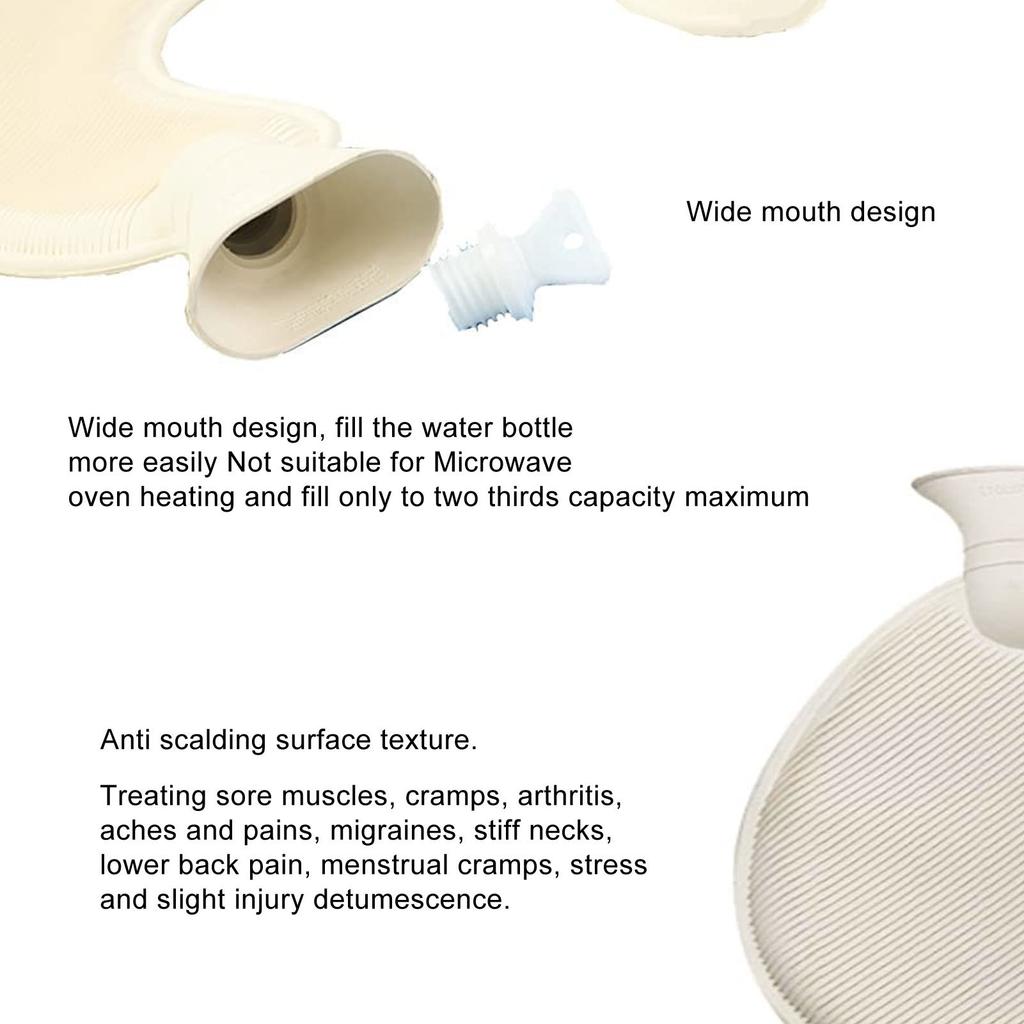 1L Hot Water Bottle U Shaped Hot Water Bag for Winter Neck Shoulder Warm with Soft Cover