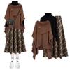 Set birou de toamnă și iarnă pentru femei, rochie îngroșată + set 2 piese de top