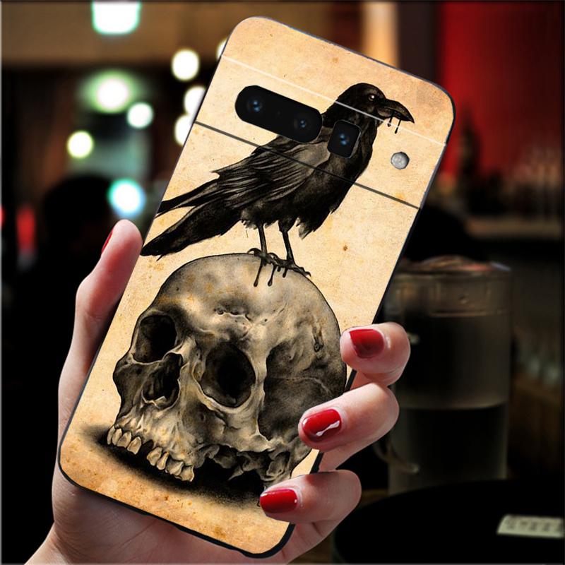 

Phone Case For Google Pixel 10 9 Pro XL 9A 8 7 6 Pro Pixel 8A 7A 6A Pixel 8 7 6 5 Animal Bird Crow Art Pattern Google Pixel 6 Pro