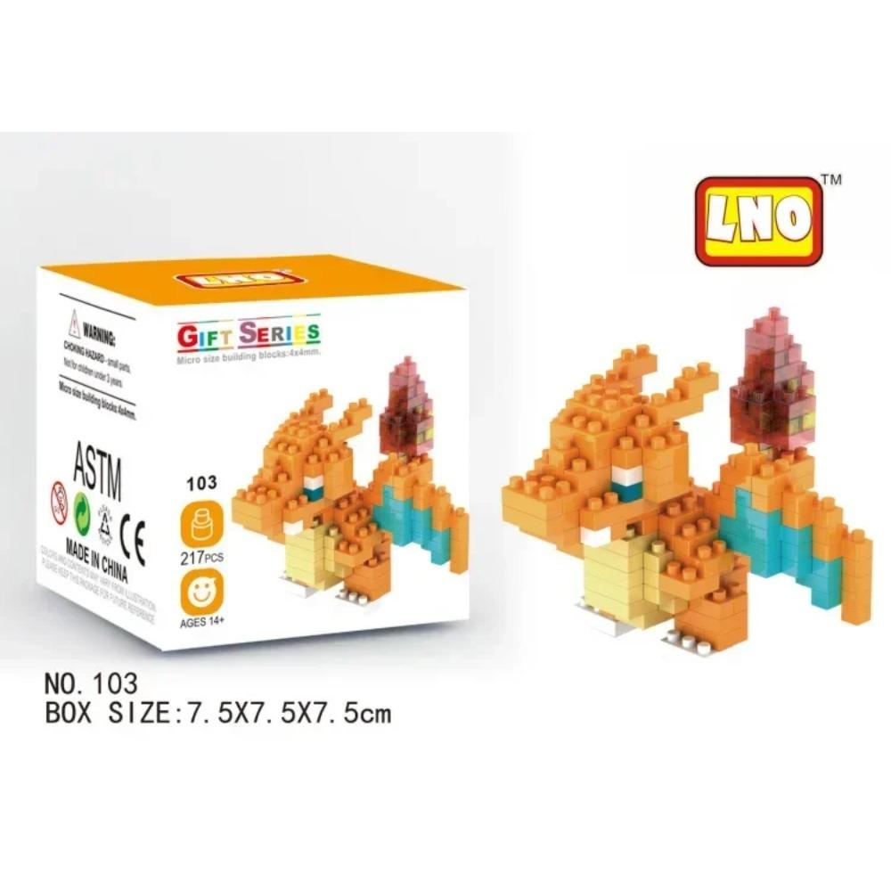 Kawaii LNO Pokemon Micro Building Blocks Snorlax Blastoise Gengar Charmander Bulbasaur Pikachu Mini Brick Figures For Kids Toys