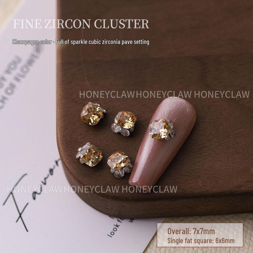Champagne Zirconia Rhinestone Nail Art Balls - Handmade, Super Sparkle Decoration