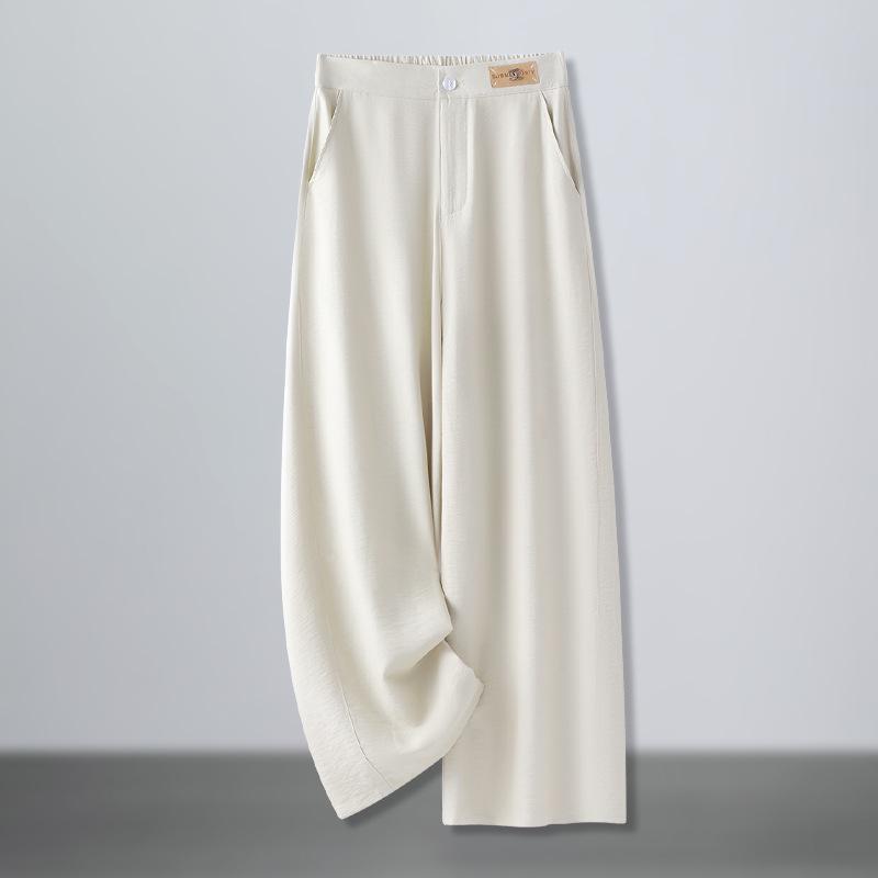 

Женские льняные брюки с высокой посадкой и широкими штанинами - Свободные, Легкие, Коллекция Лето 2025 M (recommended 96-105 jin)