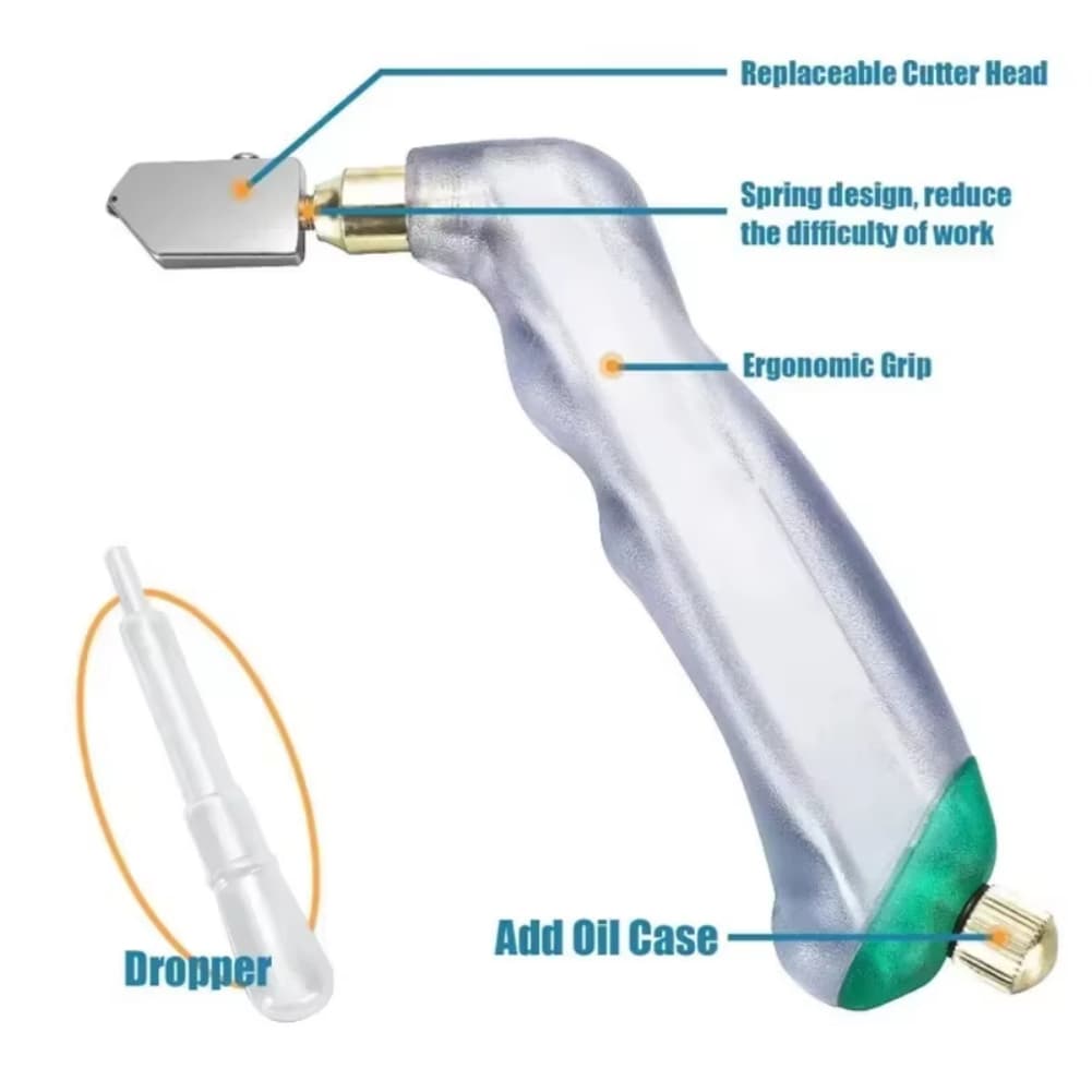 Professional Glass Cutter and Running Pliers Kit with Ergonomic PVC Handles and High Carbon Steel Construction for Durable Use