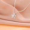 925 Silver Snowflake Crystal Flower Pendant Necklace for Girls
