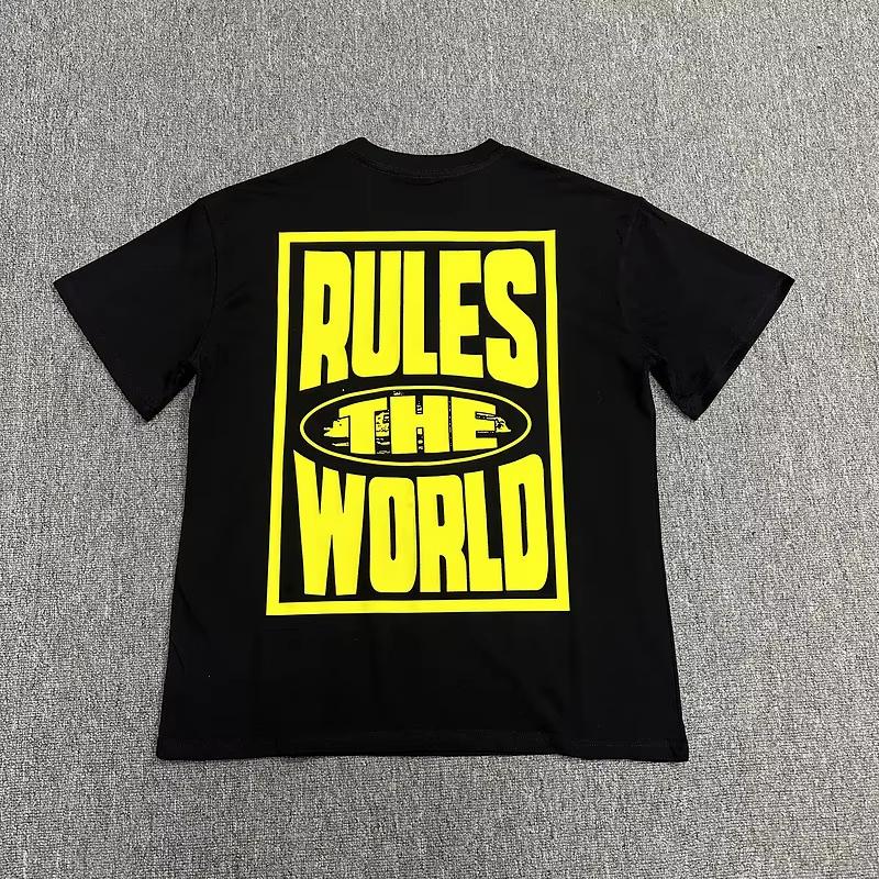 2025 Summer Fashion American street hip-hop print short-sleeved loose trendy T-shirt cotton men's and women's street tops