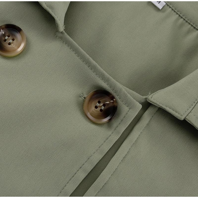 Lapel Trench Short Coat Jacket Wrap Hip Skirt Set Breasted Vintage British Style Women's Workwear Overcoat Short Skirts Sets