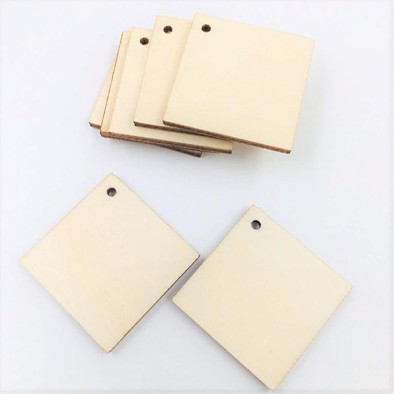 

NUORUI 25PCS Diamond Square Shape Unfinished Wood Earring Blanks Laser Cut Wooden Jewelry Accessories (1 H x 1 W) 1 H x 1 W