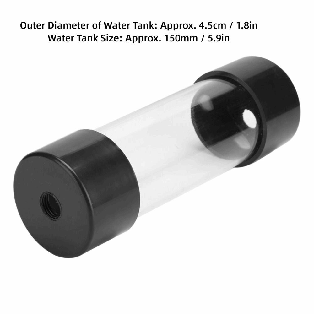 G1/4 Thread Water Cooling Reservoir 150mm Length Transparent Cylinder Cylindrical Water Cooling Tank PC Water Cooling System