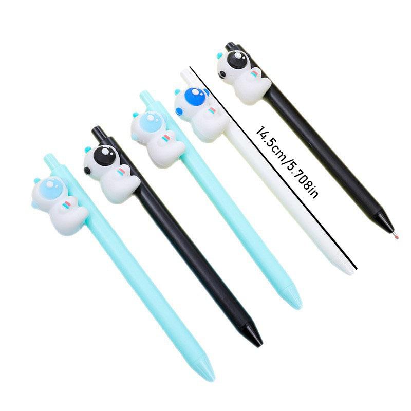 2Pcs Cute Astronaut Press Waterbased Pen Spacemen Creative Retractable Neutral Pen Black Writing Pen School Stationery