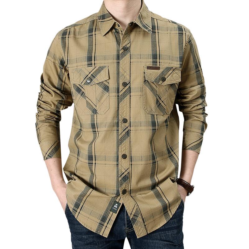 

2026 Men s Plus Size Loose Plaid Cotton Short Sleeve Shirt - Casual & Lightweight 5XL