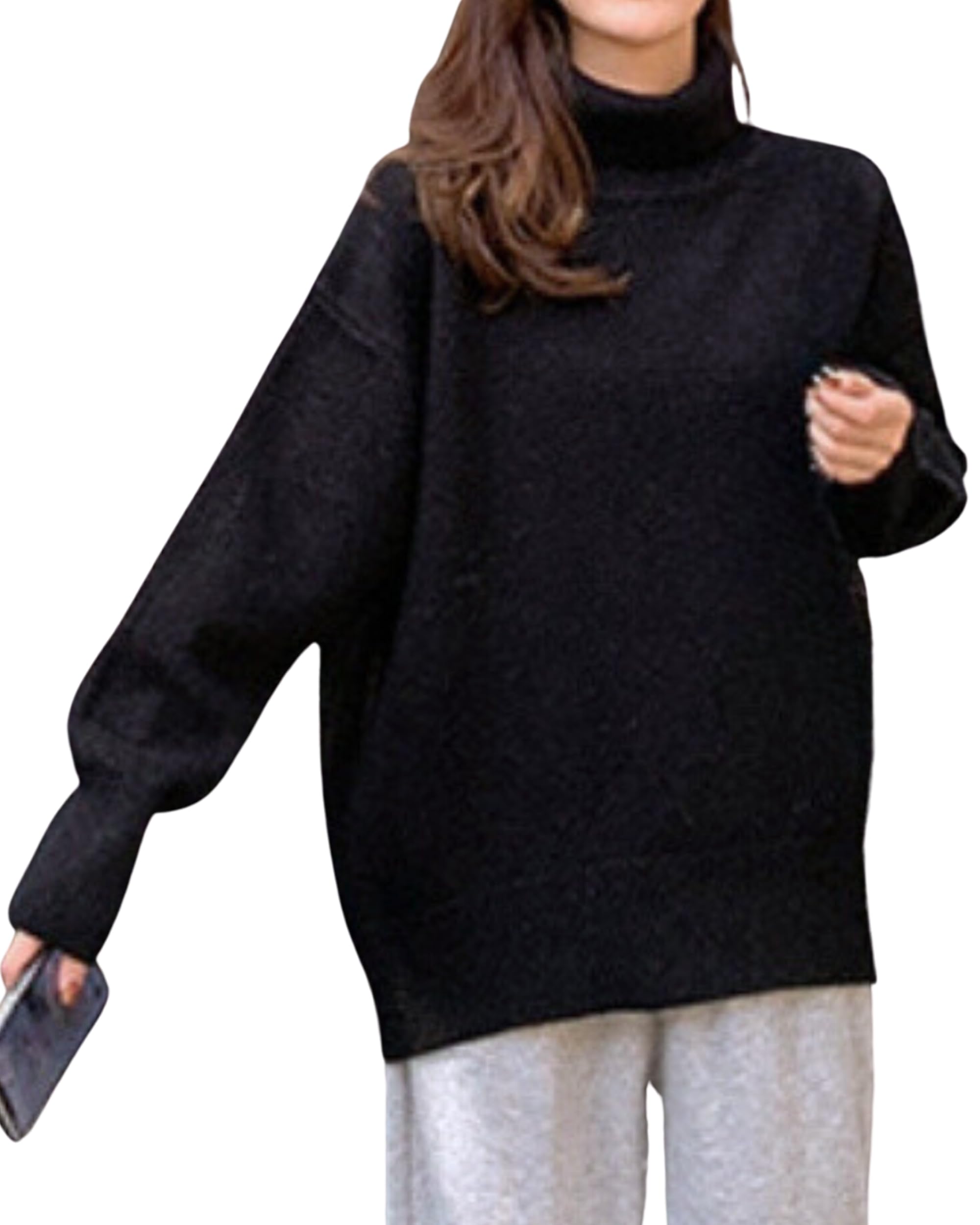 

Fiorior Knit Turtleneck High Comfortable Comfortable for Comfortable Comfortable to the Touch Women s Sweater, Neck, Fit, Winter, Fit, ...