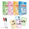 Colorful Toddler Education Flashcards: Animal-Themed Math & English Word Recognition Set