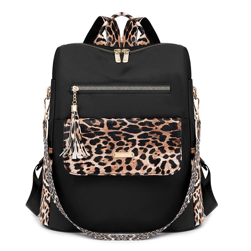 

Tassel большой емкости женский нейлоновый рюкзак для отдыха на природе легкий дорожный рюкзак чёрный