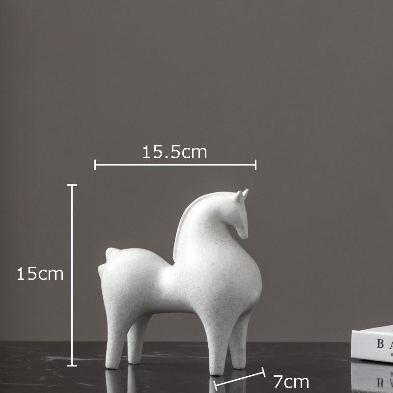 Creative White Horse Resin Sculpture Modern Crafts Ornaments Desk Decoration Minimalist Horse Statue Room Aesthetic Decor