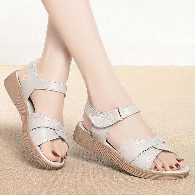 Slope heel open-toed Velcro one-button casual heightening sandals summer new platform sandals