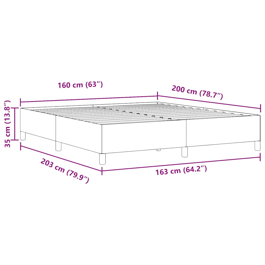 Box Spring Bed Gray Green 160 x 200 cm Cord Fabric