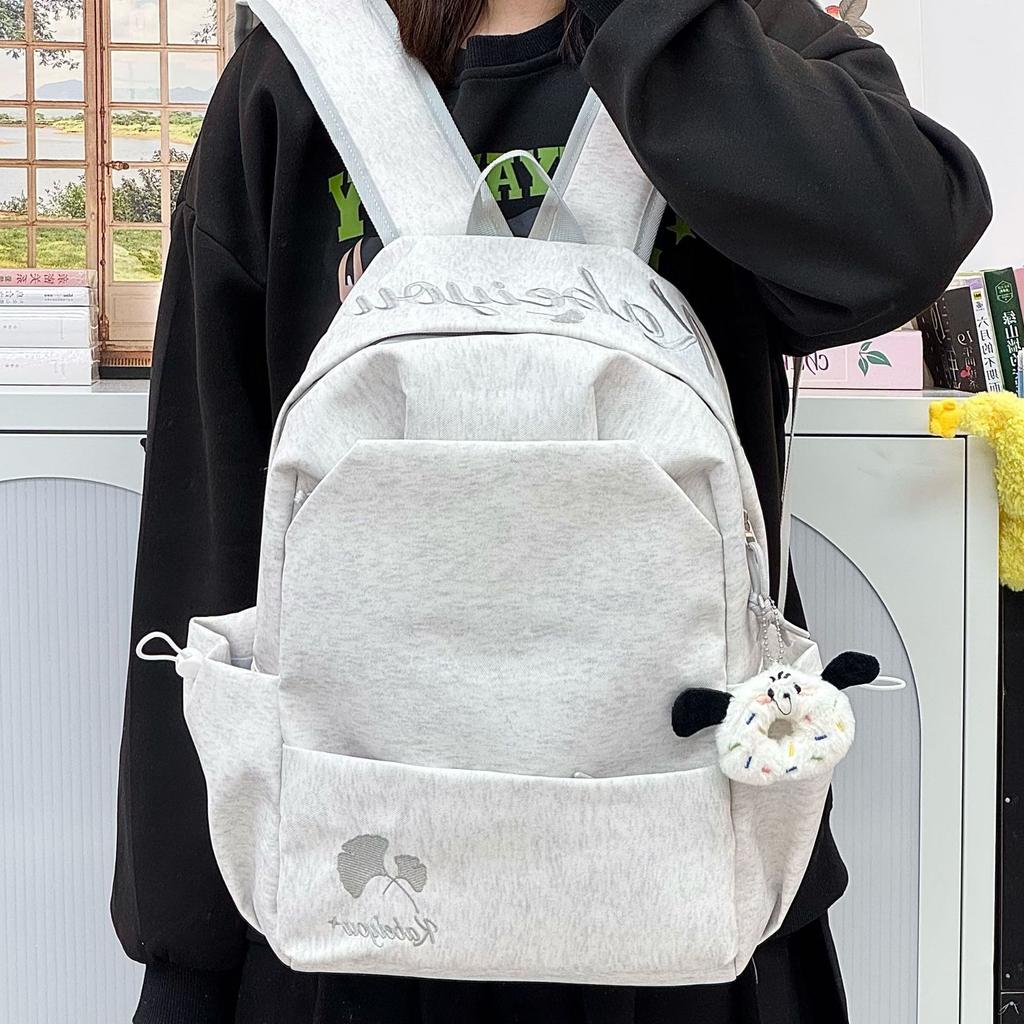 Schoolbag new large-capacity schoolbag female high school students simple and versatile campus niche high-value embroidered backpack backpack