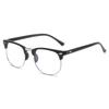 New 6 white flat plain black frame glasses frame men's flat glasses women's half frame big face frame fashion glasses