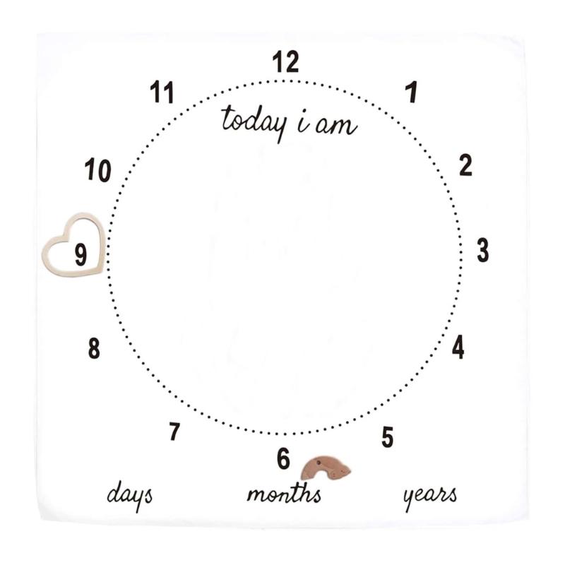 

Baby Blanket with Growth Chart for Monthly Yearly Age Record Soft & Comfortable Photography Backdrop with Accessories 1
