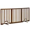 Foldable Dog Gate with 3 Panels with Anti-Slip Feet for Corridors, Stairs and Rooms, In Pine Wood, 181x35x76 Cm, Dark Brown
