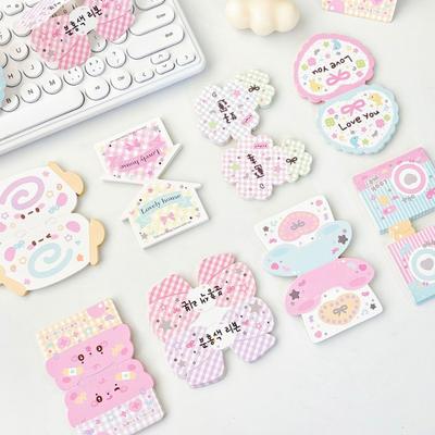 40 st/set Tecknad DIY Dekor Fotokort Papper Kawaii Kreativ Design Rosett Fjäril Fotokort Pakethållare Studentmaterial