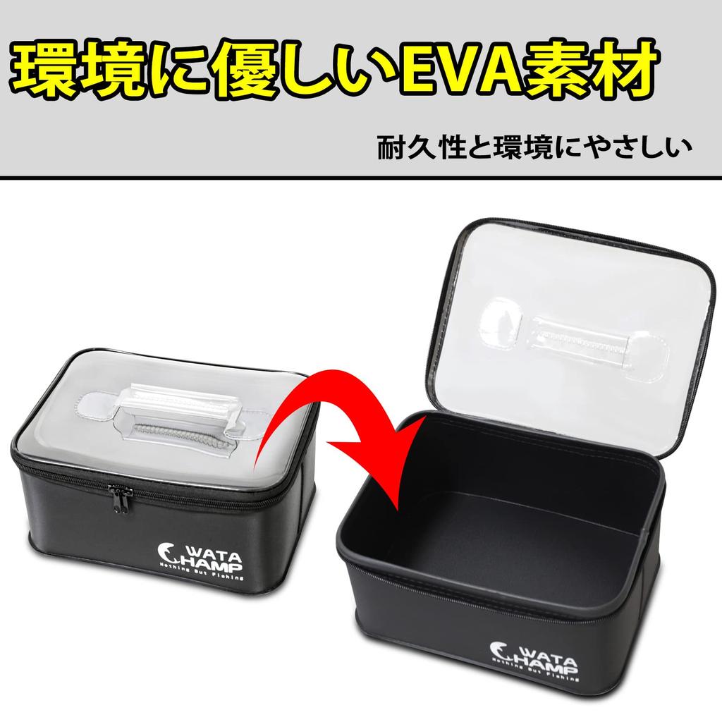 WATACHAMP Fishing Tackle Box, 3-Piece EVA Case Set, Tackle Case, Lure Case, Bucket, Clear Lid, Soft Handle, Easy To Carry, Multi-Functional…