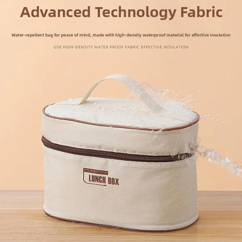 Round Portable Thermal Bag for Lunch Portable Ice Cooler Pack Insulation Picnic Food Storage Bags School Bento Dinner Container
