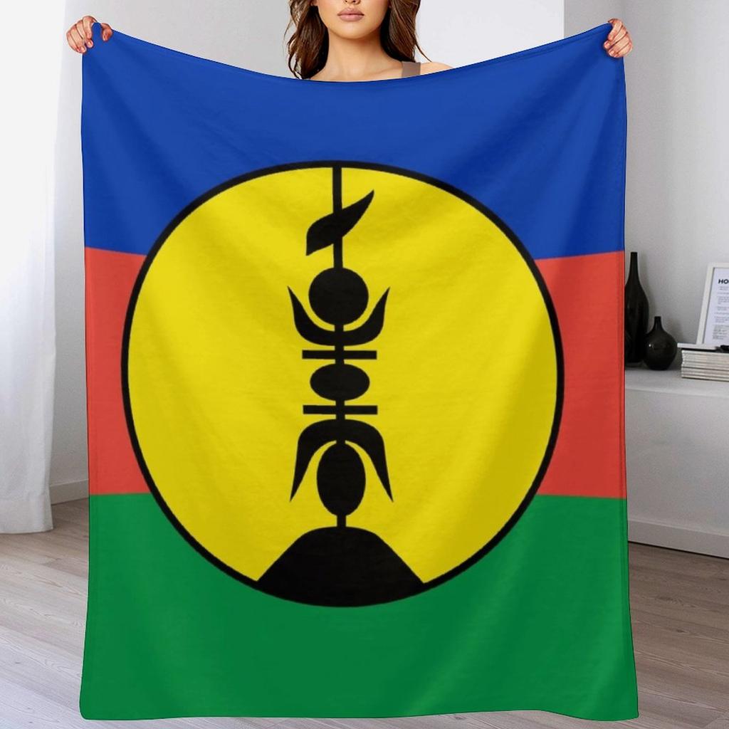 Flag of New Caledonia Throw Blanket Soft Warm Blanket Gift for Grandparents