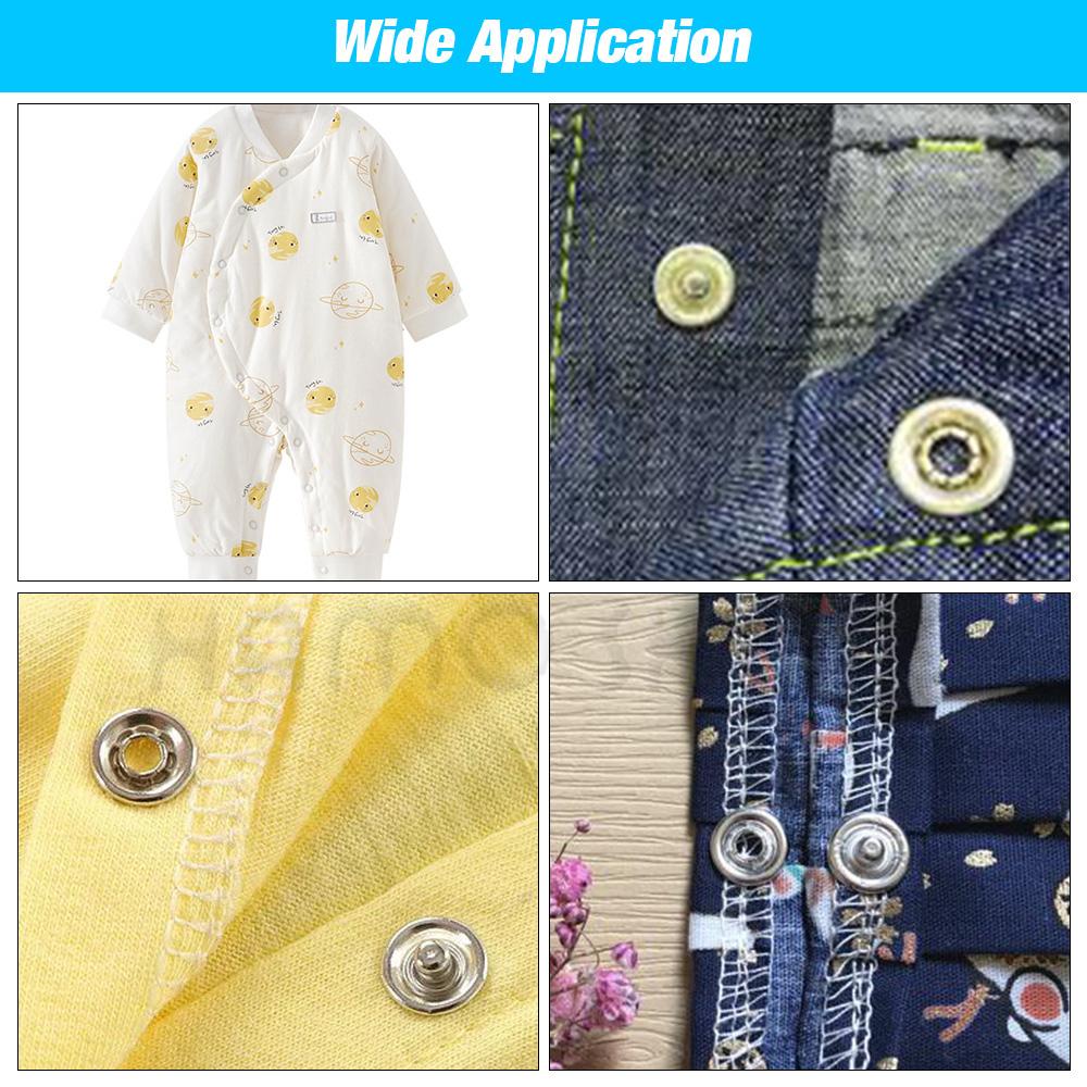 Botões de Pressão Metálicos de 9,5mm com Garras Sólidos/Vazados Botões de Pressão Tachas com Kits de Ferramentas de Alicate Para Costura de Roupas Bolsas Vestuário