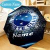 Custom Name Umbrella Blue Stars Cruzeiro Football Umbrella 8-Frame for Travel, Camping, Casual Lightweight Portable, Essential for Family Gifts