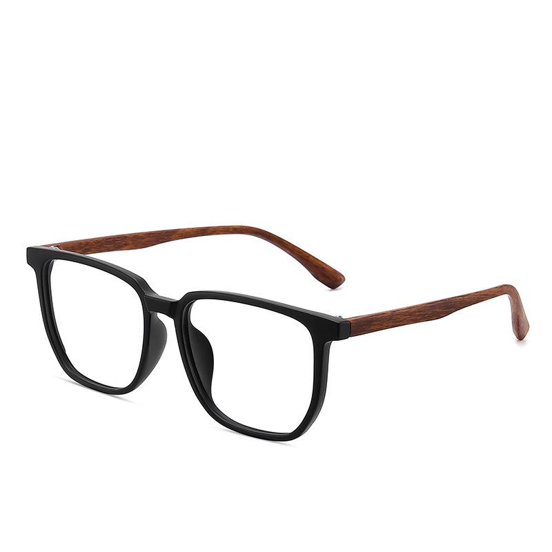 Wood Pattern Retro Anti Blue Light Glasses for Men Optical TR90 Male Square Glasses Frame Women Clear Lens Gift Frames F75233