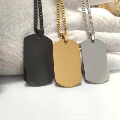 10PCS Hip Hop Military Style 304 Stainless Steel Dog Tag Pendant Necklace for Men Women Zircon