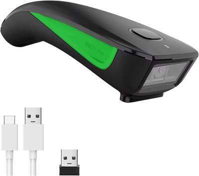 NETUM C740 Mini Barcode Scanner, Bluetooth and 2.4G Wireless and Wired 3-in-1 Barcode Reader Portable USB CCD Image Reader, Supports Screen Scanning,
