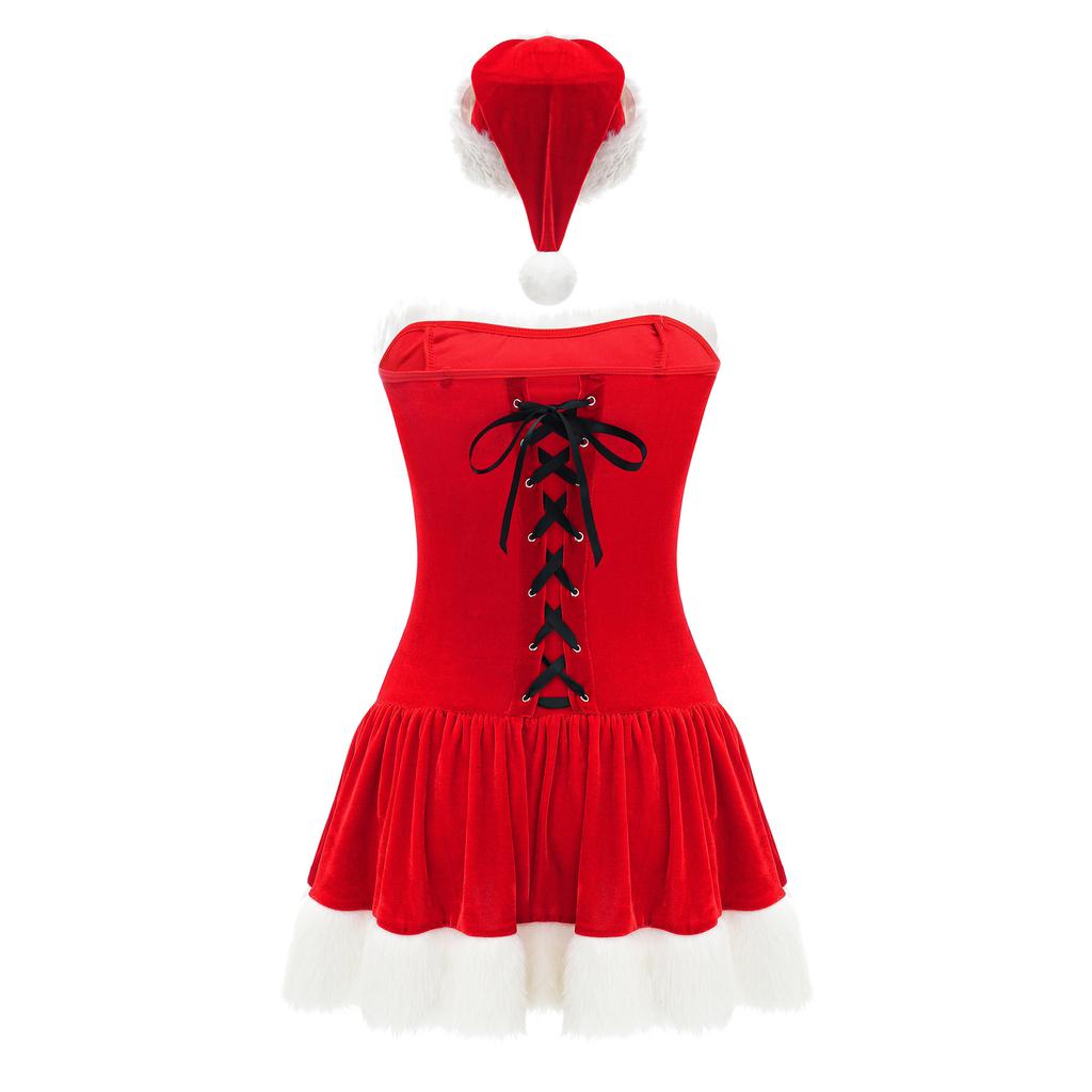 S-XXL Cute Chest-wrapped Christmas Clothes COS Uniform, Christmas Clothes, Birthday Party Clothes, Christmas Performance Clothes