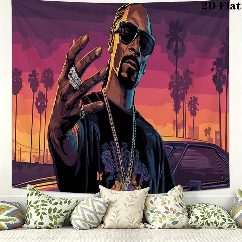 Snoop Dogg Wall Tapestry Aesthetic Wall Hanging Printed Fabric Blanket Decorative Tapestries for Bedroom Living Room Home Decor