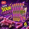 Caramelo Gominola Tira Ácida de Uva YEM*6uds | Sabor dulce y ácido a uva, textura suave y masticable, recubrimiento exterior ácido