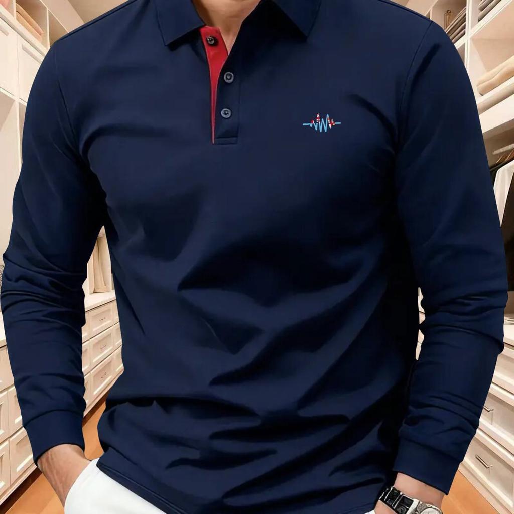 This Men's High-end Long-sleeve Polo.It Offers a Comfortable Fit, Suitable for Outdoor Sports, Casual Wear, and Light Business Occasions Fashionable