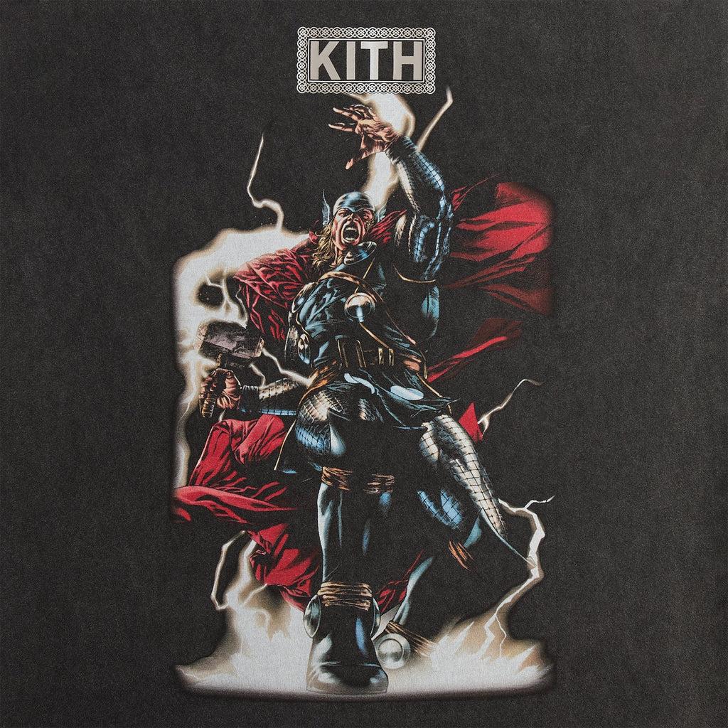 Kith X Marvel Thor Vintage Tee Black Men Tops KHM034329-001
