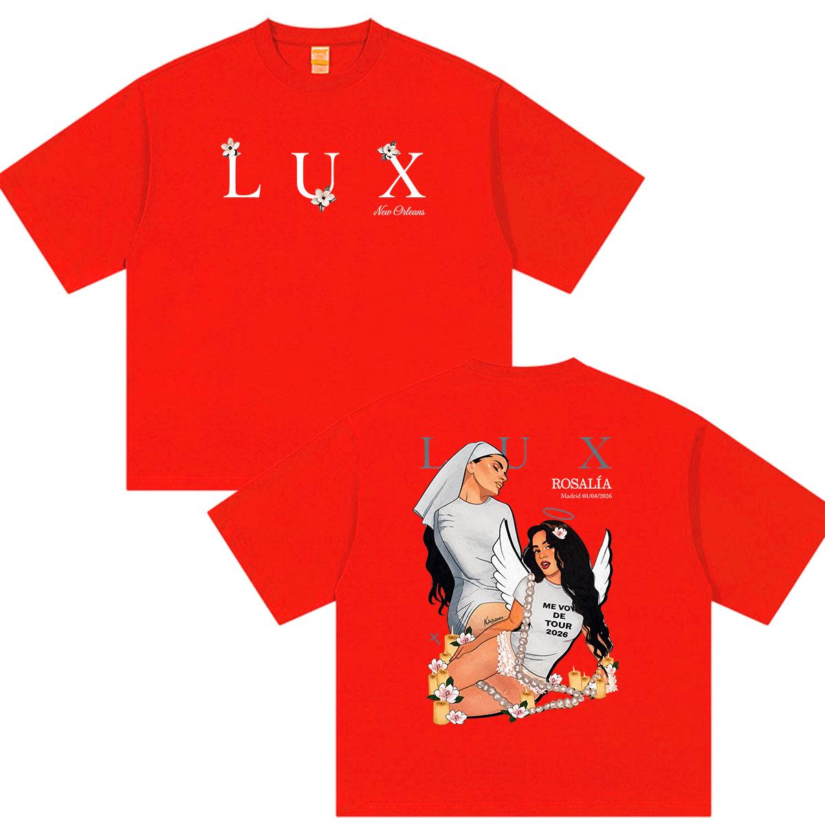 

Rosalía LUX Tour 2026 Graphic T Shirt Unisex Women Fans Clothing Fashion Vintage T-shirts Casual 100% Cotton Short Sleeve T-shirt S