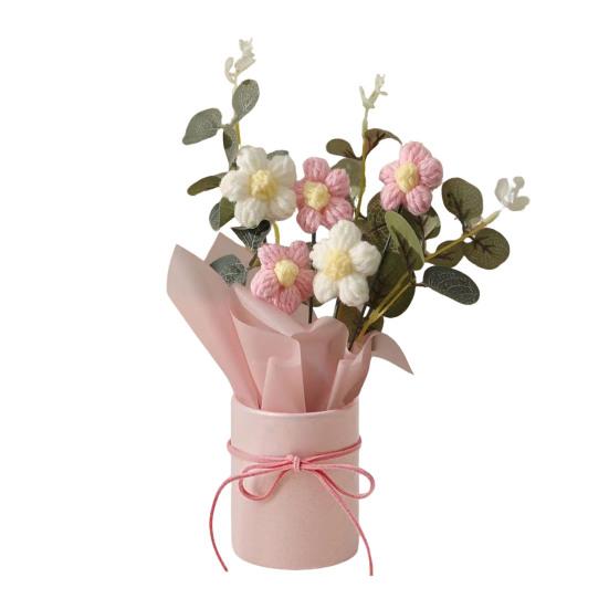 

Crochet Flower Bouquet Handcrafted Knitting Flower Ornament Yarn Floral Decoration Mother s Day Birthday Christmas Gift