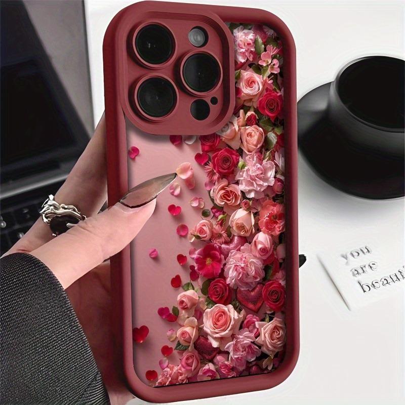 

Creative Rose Heart Petal Pattern Silicone Phone Case For iPhone 17 16 15 Pro Max 14 13 12 11 XS X XR 7 8 Plus 16E 17 Air Cover iPhone SE (2020)