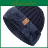 Winter New Hat Unisex Thick Keep Warm Add Fur Lined Flanging Cap Stylish Beanie Hats For Men Women Warm Outdoor Knitted Hat