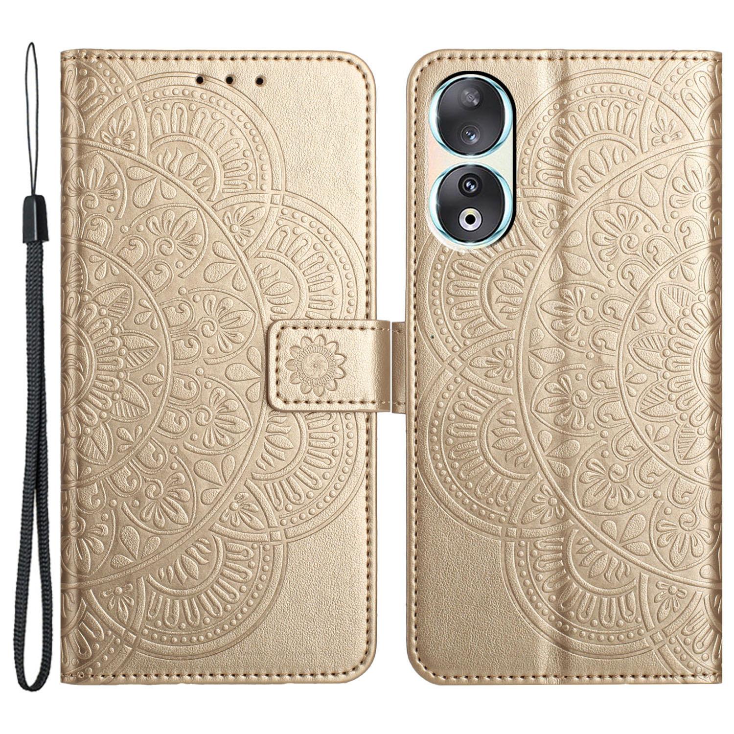 

Для Honor 90 Чехол Кожаный Флип-кошелек Чехол для телефона 3 Держателя для карт Gold