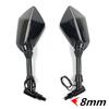 2 pezzi/coppia specchietto retrovisore moto scooter motocross specchietto retrovisore elettromobile retrovisore convesso 8/10mm fibra di carbonio