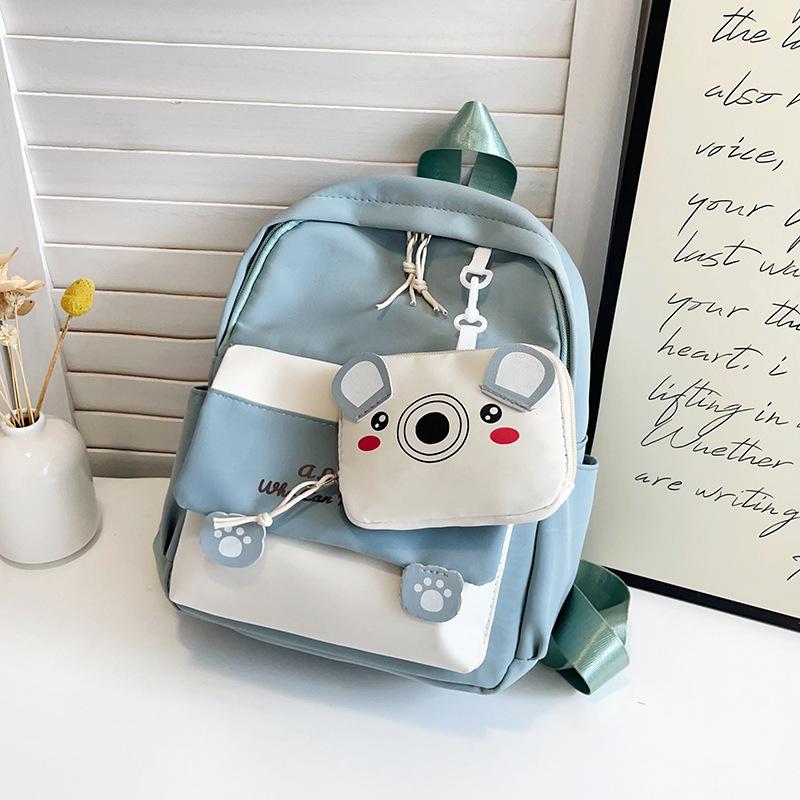 New Children's Backpack Cartoon Cute Children's Schoolbag Kindergarten Two-piece Set Splicing Small Backpack