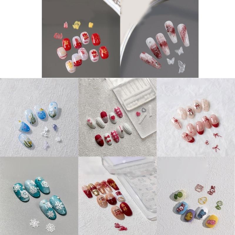 Flower Nail Art Silicone Mold 3D Butterfly Embossing Gel Print Stencil Nail Carving Template Tool for DIY Nail Art Decors