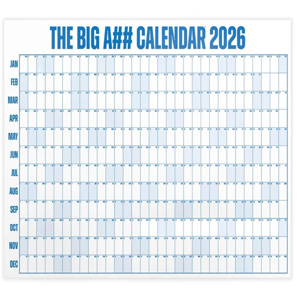

1Pcs Extra Large 2026 Full Year Calendar Dry-Erase Wall Calendar Calendar Large Wall Calendar 365 Days Planner Sheet синій