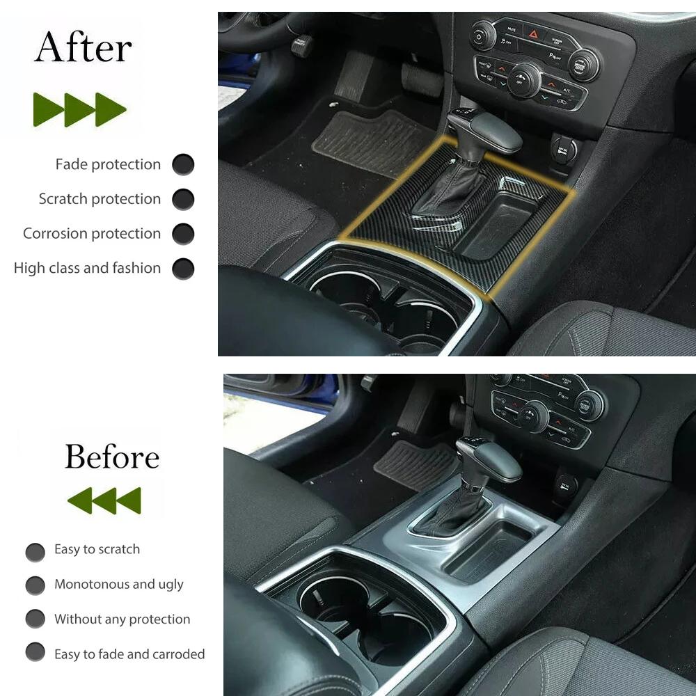 For  Dodge Charger 2015-2021 Central Control Gear Panel Trim A/C Air Condition Panel Guard Cover Interior Decorative Parts